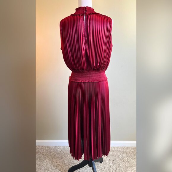 SaksFifthAvenue Nanette Lepore Midi Dress Pleated Blouson Dress - Picture 6 of 11